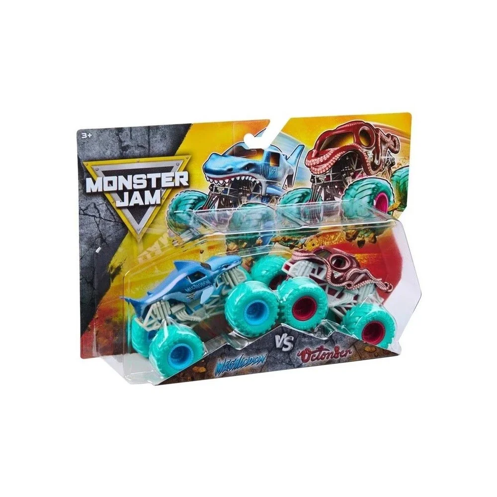 MONSTER JAM MEGALODON vs OCTON8ER SPIN MASTER 1:64 Scale Monster Trucks 2-pack